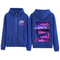 Kpop Demon Hunters Saja Boys Movie Zip-Up Hoodie | Unisex Fashion Long Sleeve Sweatshirt