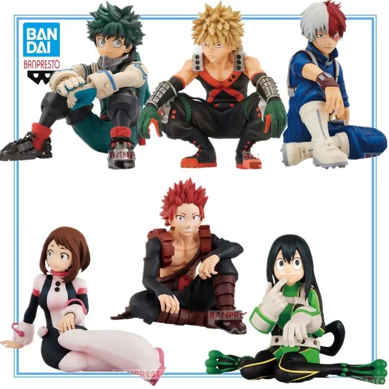 Banpresto My Hero Academia Character Figure Collection – Uraraka, Midoriya, Asui, Kaminari, Toga, Bakugo, Kirishima, Todoroki