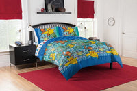 Pokemon 4 Piece Bedding Set Twin Size Polyester Comforter Sheets Pillowcase
