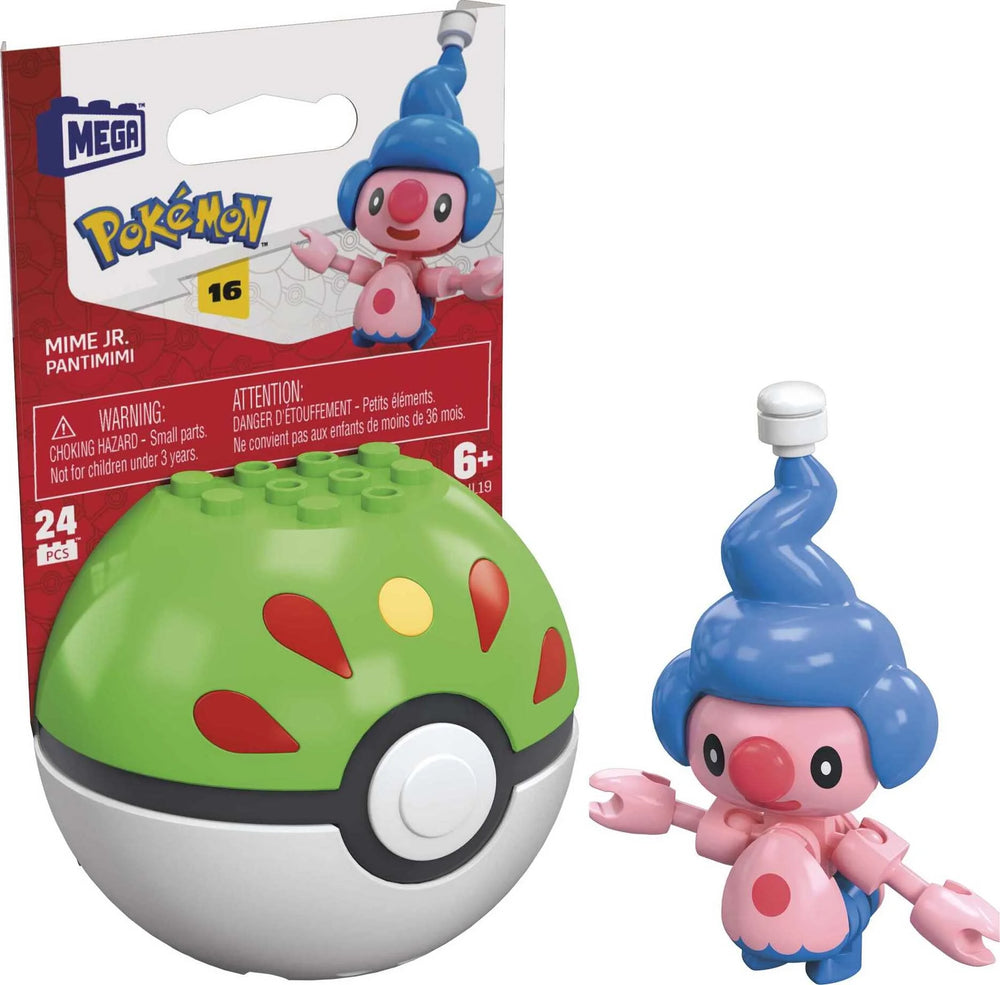 Pokémon Mime Jr. Building Set with 24 Pieces and Poke Ball