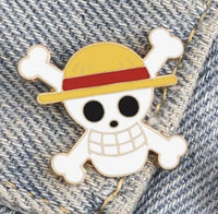 One Piece Straw Hat Jolly Roger Pin | Pirate Skull Symbol Brooch