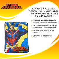 My Hero Academia All Might Fleece Throw Blanket | Official Collectible Decorative Blanket
