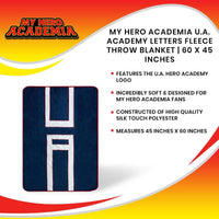 My Hero Academia U.A. Academy Fleece Throw Blanket | Soft Boku No Hero Academia Collectible Blanket