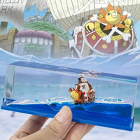 One Piece 3D Ship Fluid Drift Bottle – Thousand Sunny & Going Merry Floating Boat Ornament