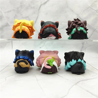 Demon Slayer – Tanjiro, Nezuko, Zenitsu, Mitsuri, Giyu & Obanai Cat Ear Sleepy Chibi Mini Figure Set