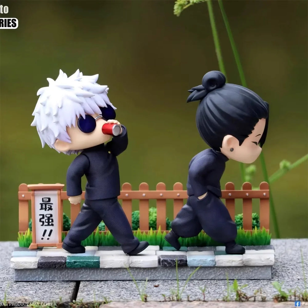 Jujutsu Kaisen Gojo Satoru & Geto Suguru GK Mini Chibi Statue – Youth Cool Walk Ver - FENCE NOT INCLUDED