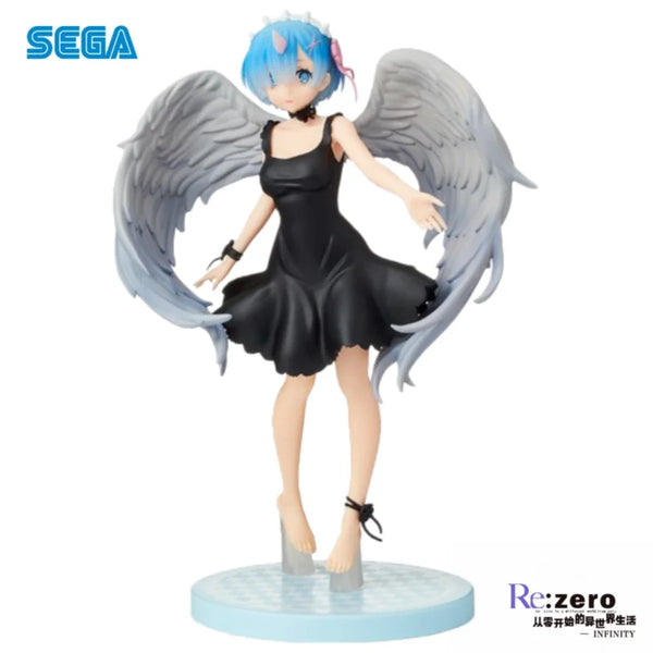 SEGA Re:Zero Starting Life In Another World Rem Angel Wings & Demon Horn Black Dress Majestic