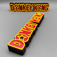 Donkey Kong – DK Barrel Pen Container & Logo Nameplate 3D Printed Display Set