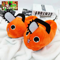 Chainsaw Man Pochita Plush House Slippers Winter Fuzzy Cartoon Anime Home Shoes Unisex