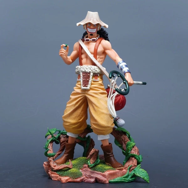 One Piece Usopp New World Statue with Kabuto Slingshot Forest Base
