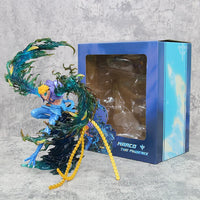 One Piece Marco Hybrid Phoenix Form Statue Figure Blue Flames