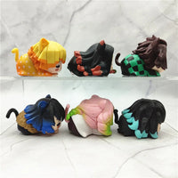 Demon Slayer – Tanjiro, Nezuko, Zenitsu, Mitsuri, Giyu & Obanai Cat Ear Sleepy Chibi Mini Figure Set