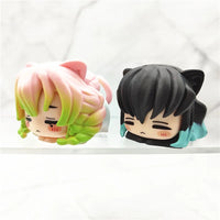 Demon Slayer – Tanjiro, Nezuko, Zenitsu, Mitsuri, Giyu & Obanai Cat Ear Sleepy Chibi Mini Figure Set