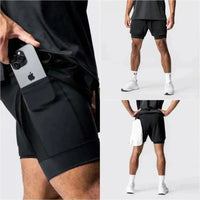 Demon Slayer White Training Shorts Akaza Print | Double-Layered Athletic Shorts with Red Accents