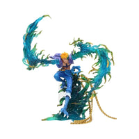 One Piece Marco Hybrid Phoenix Form Statue Figure Blue Flames