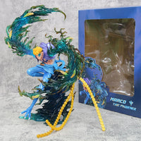 One Piece Marco Hybrid Phoenix Form Statue Figure Blue Flames
