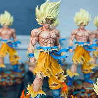 Dragon Ball Z Son Goku Super Saiyan Statue – Replaceable Heads LED Base