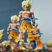 Dragon Ball Z Son Goku Super Saiyan Statue – Replaceable Heads LED Base