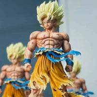 Dragon Ball Z Son Goku Super Saiyan Statue – Replaceable Heads LED Base