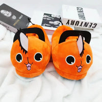 Chainsaw Man Pochita Plush House Slippers Winter Fuzzy Cartoon Anime Home Shoes Unisex