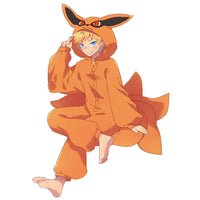 Naruto – Kurama Nine-Tails Fox Kigurumi Flannel Onesie Pajamas Cosplay Jumpsuit