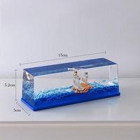 One Piece 3D Ship Fluid Drift Bottle – Thousand Sunny & Going Merry Floating Boat Ornament