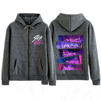Kpop Demon Hunters Saja Boys Movie Zip-Up Hoodie | Unisex Fashion Long Sleeve Sweatshirt