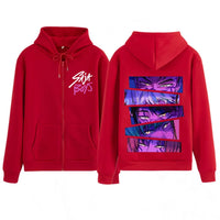 Kpop Demon Hunters Saja Boys Movie Zip-Up Hoodie | Unisex Fashion Long Sleeve Sweatshirt