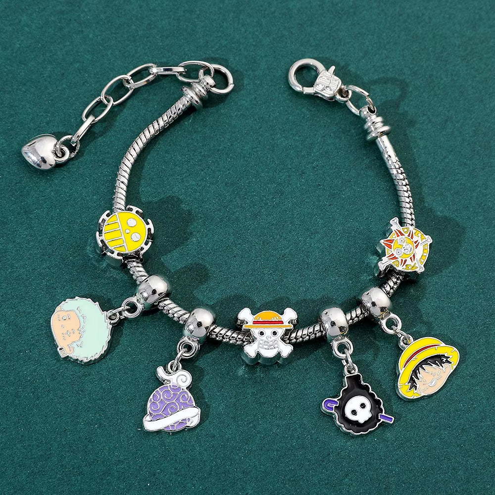 One Piece Beaded Charm Bracelet | Straw Hat Pirates Chain Jewelry for Women